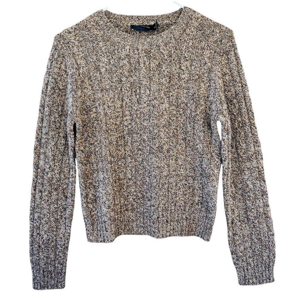 The Limited Brown Cable Knit Wool Angora Blend Sweater Preppy‎ Academia Women M